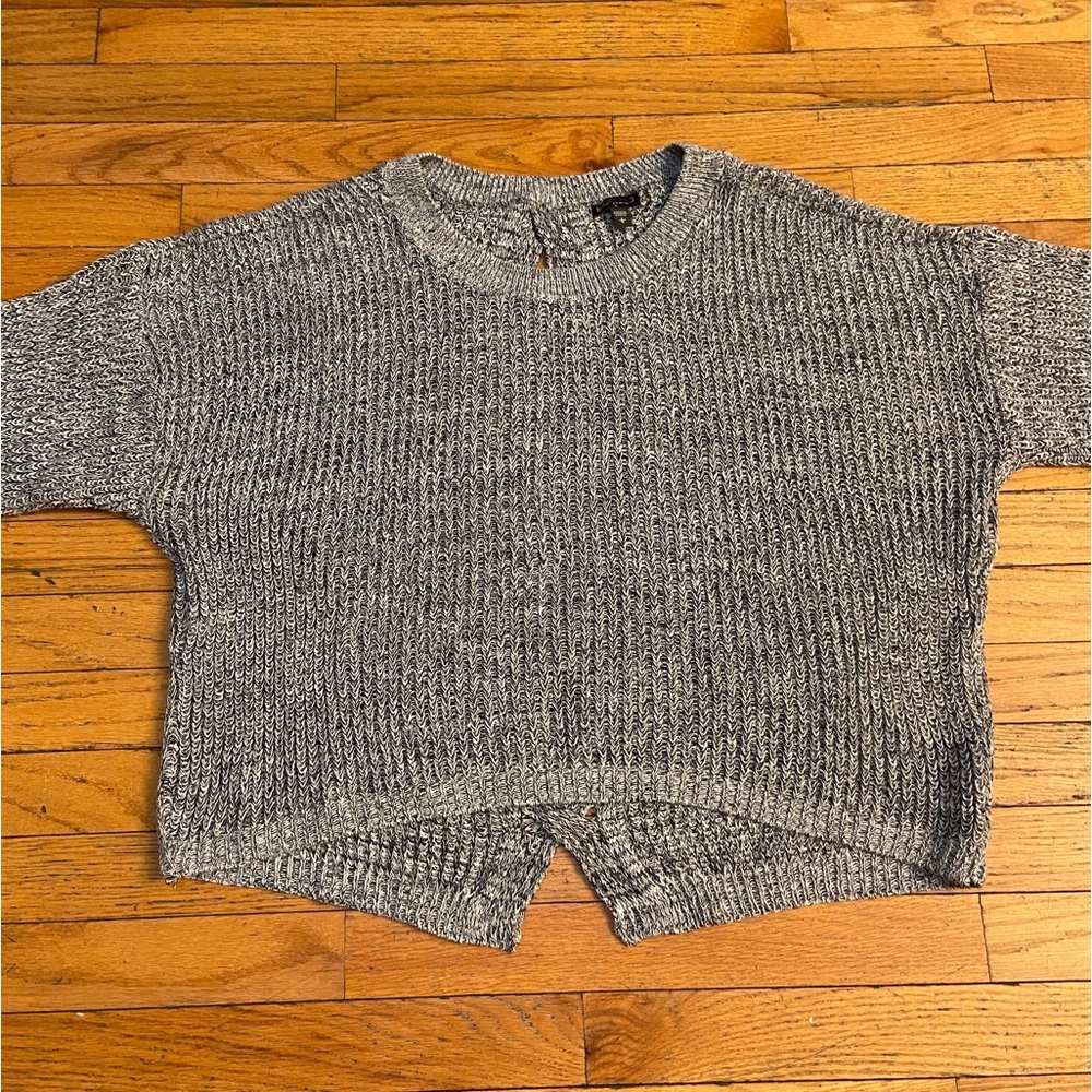 Express Cable Knit Split Open Back Sweater - image 4